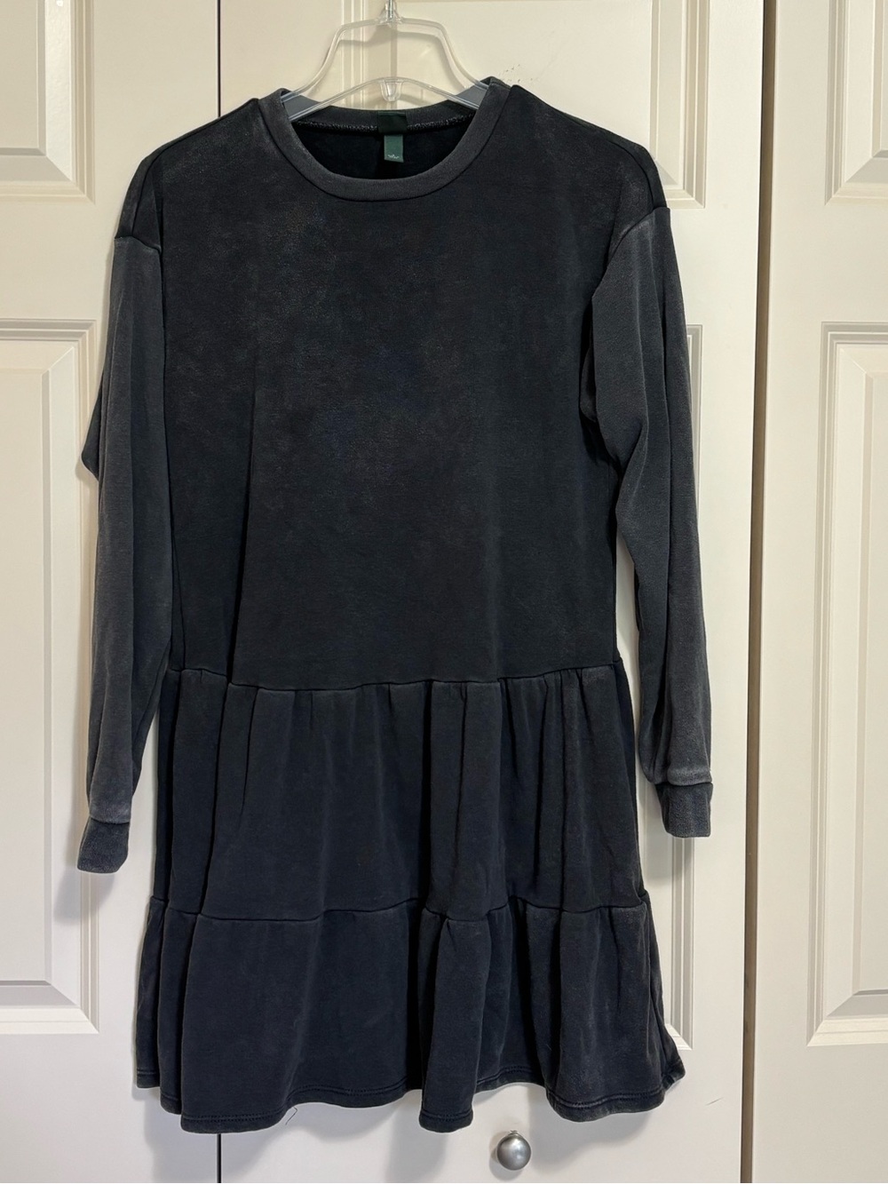 wild fable Black Long-Sleeve Tiered Casual Dress